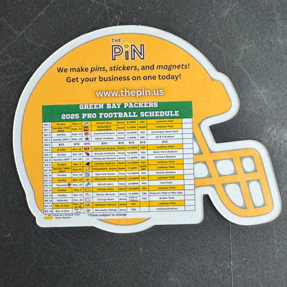 2025 Packers & Wisconsin Football Schedule Magnet – SPONSOR YOURS!!